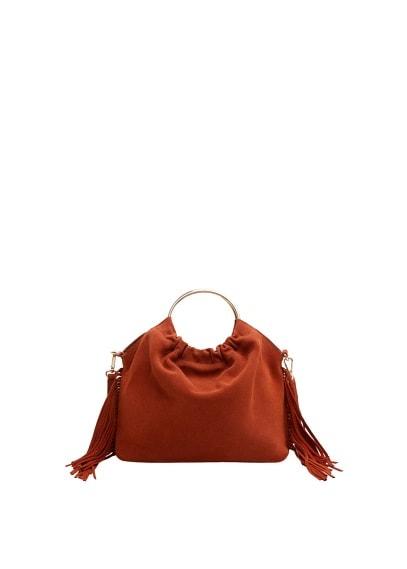 Mango Mango Fringed Suede Bag