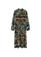 Mango Mango Scarf-print Shirt Dress