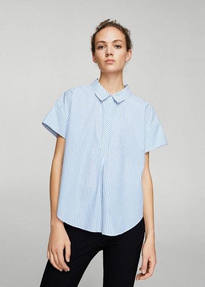 Mango Mango Bow Fine-stripe Blouse