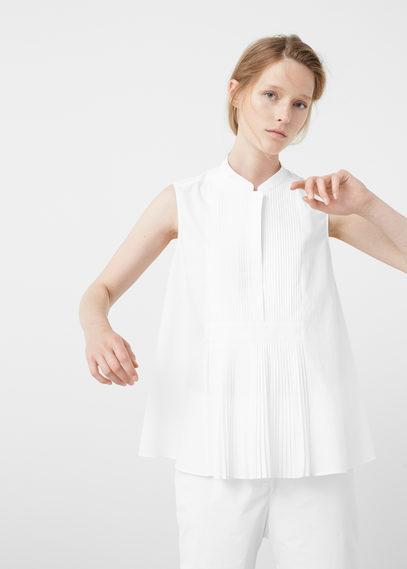 Mango Mango Premium - Pleated Poplin Blouse