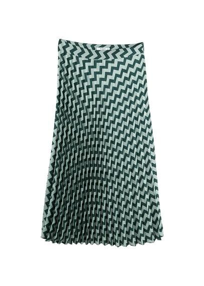 Mango Mango Zig-zag Print Pleated Skirt