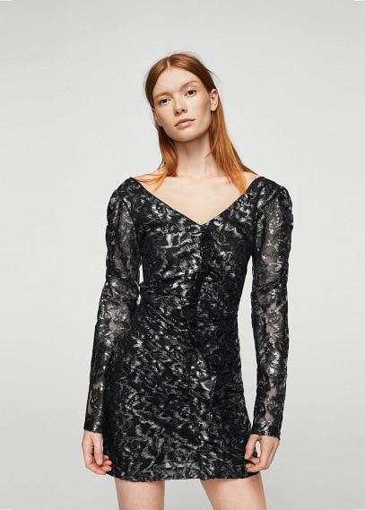 Mango Mango Lace Ruffle Dress