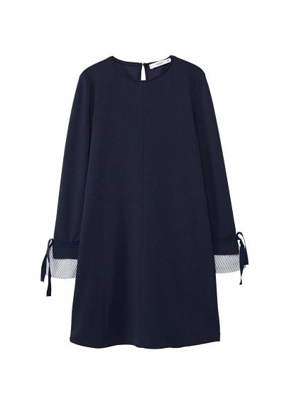 Mango Mango Striped Sleeve Appliqu Dress