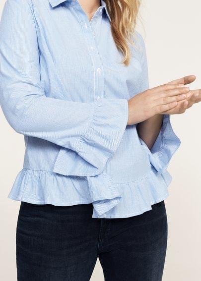 Violeta By Mango Violeta By Mango Ruffled Striped Shirt