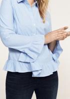 Violeta By Mango Violeta By Mango Ruffled Striped Shirt