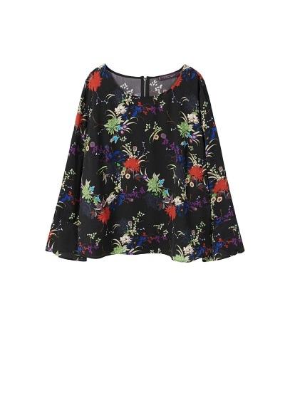 Violeta By Mango Violeta By Mango Flared Flowers Blouse