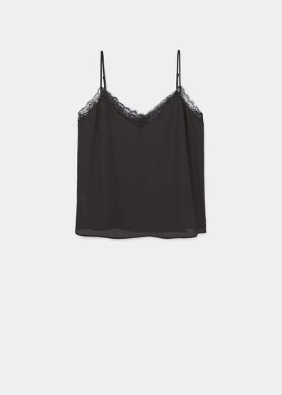 Violeta By Mango Violeta By Mango Lace Appliqu Top