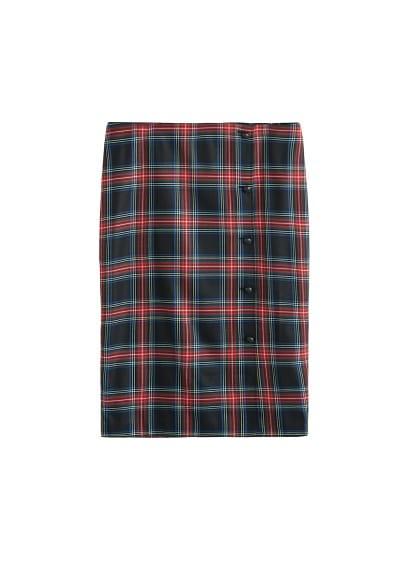 Violeta By Mango Violeta By Mango Buttoned Checked Skirt