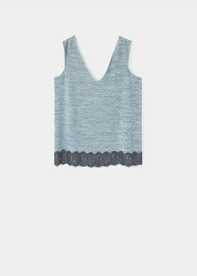 Violeta By Mango Violeta By Mango Lace Edges Top