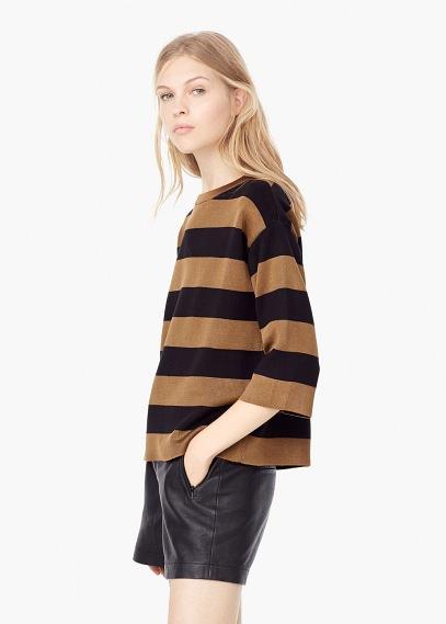Mango Mango Striped Cotton Sweater