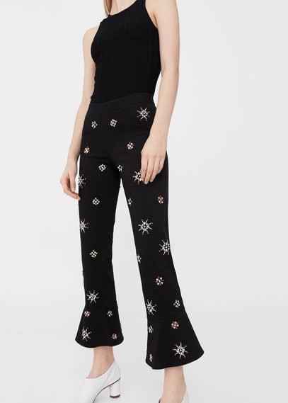 Mango Mango Beads Flare Trousers