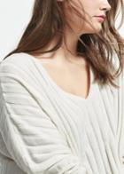 Violeta By Mango Striped Cotton Sweater