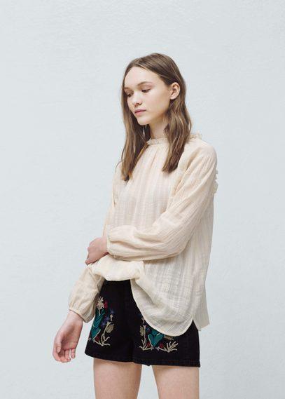 Mango Mango Textured Cotton Blouse