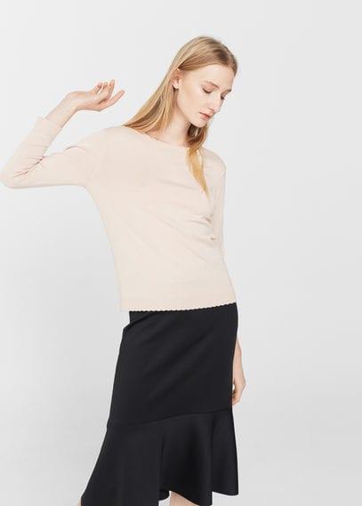 Mango Mango Scalloped Edges Sweater