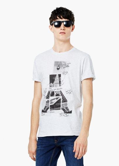 Mango Man Mango Man Printed Cotton T Shirt