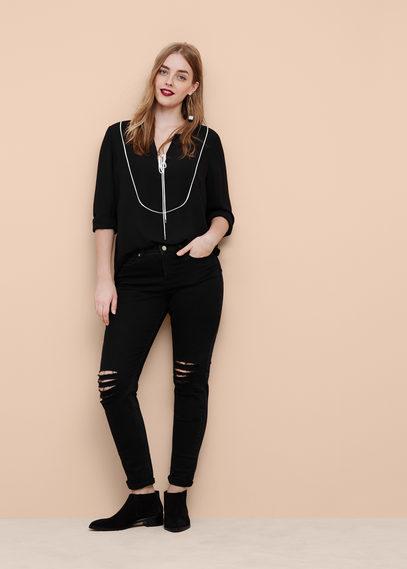 Violeta By Mango Violeta By Mango Contrast Trim Blouse