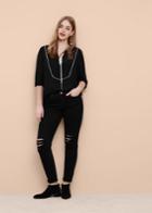 Violeta By Mango Violeta By Mango Contrast Trim Blouse