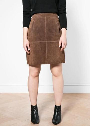 Violeta By Mango High-waist Suede Skirt