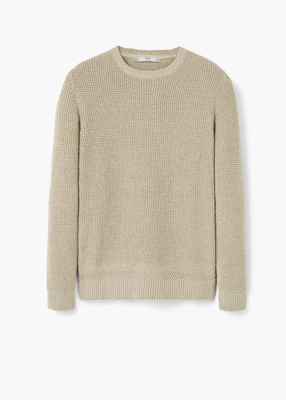 Mango Man Mango Man Textured Cotton-blend Sweater