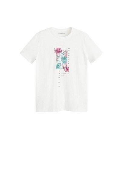 Mango Man Mango Man Embroidered Details Print T-shirt