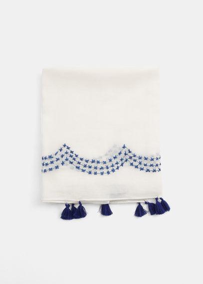 Violeta By Mango Violeta By Mango Embroidered Cotton Scarf
