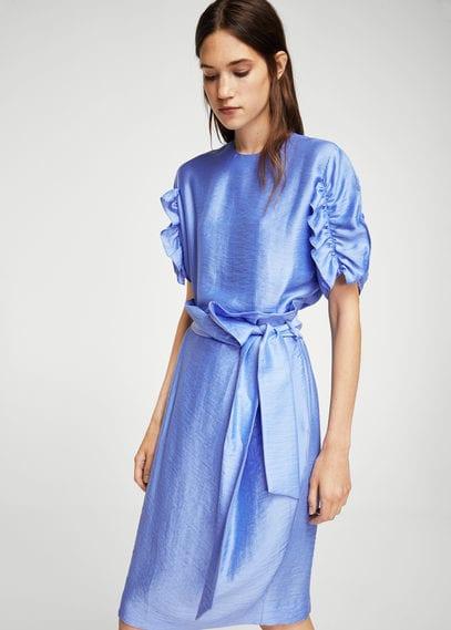 Mango Mango Ruched Satin Blouse