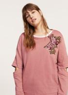 Violeta By Mango Violeta By Mango Floral Embroidered Sweatshirt