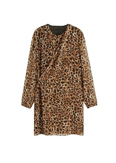 Mango Mango Leopard Print Wrap Dress