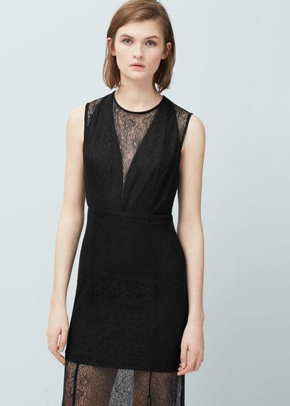 Mango Mango Lace Detail Gown