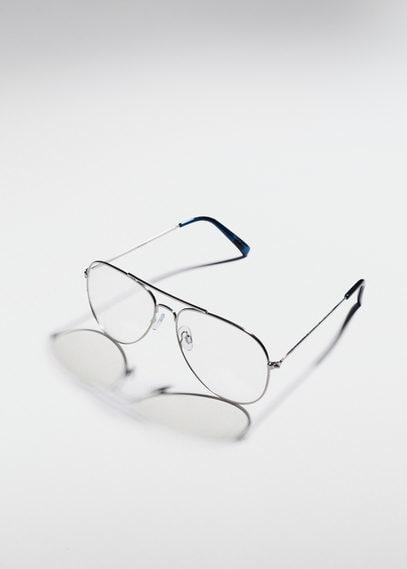 Mango Man Mango Man Aviator Metallic Frame Glasses
