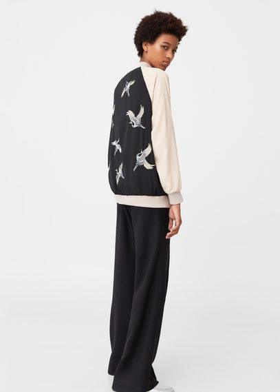 Mango Mango Two-colourd Embroidery Bomber Jacket