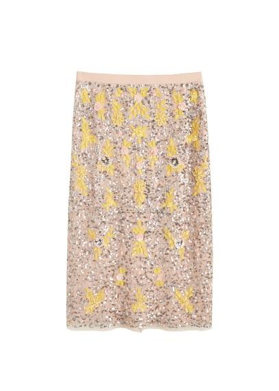 Mango Mango Embroidered Motifs Midi Skirt
