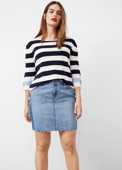 Violeta By Mango Violeta By Mango Contrast Denim Skirt