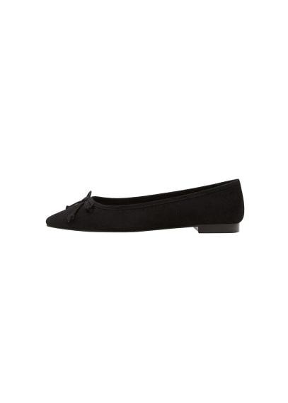 Mango Mango Bow Leather Ballerina