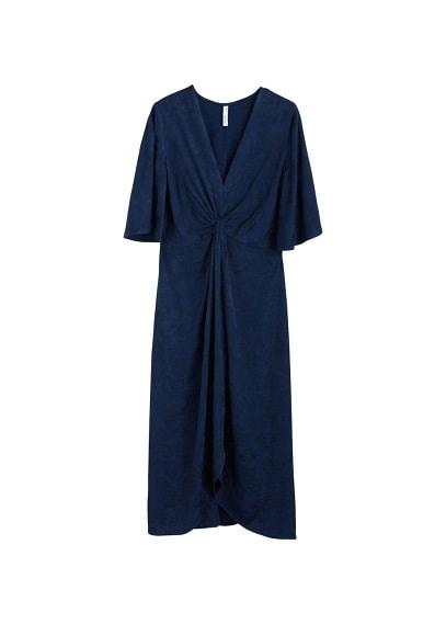 Mango Mango Knotted Jacquard Dress