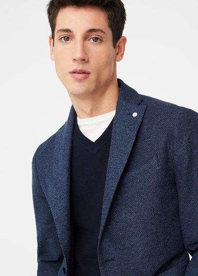 Mango Man Mango Man Slim Fit Flecked Cotton Blazer