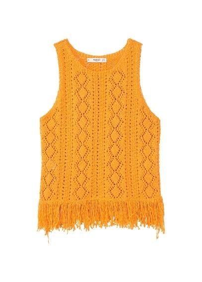 Mango Mango Fringe Crochet Top