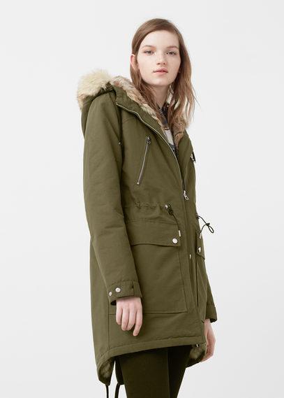 Mango Mango Faux-fur Quilted Parka