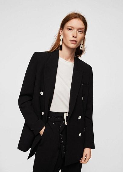 Mango Mango Contrast Seam Blazer