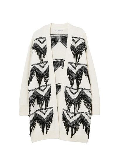 Mango Mango Fringed Cotton Cardigan