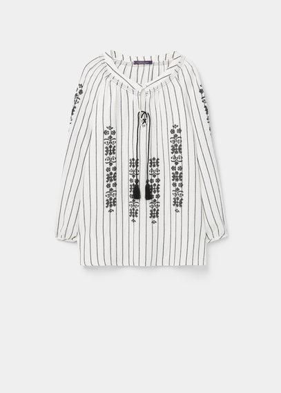 Violeta By Mango Violeta By Mango Wool Cotton-blend Blouse
