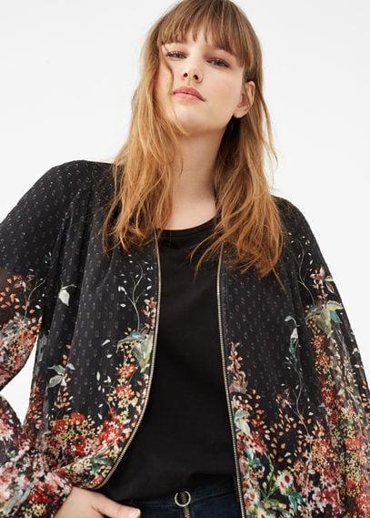 Violeta By Mango Violeta By Mango Sheer Printed Jacket