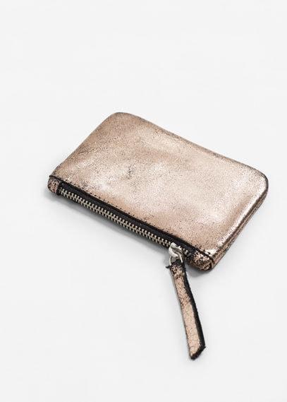 Mango Mango Metallic Leather Purse