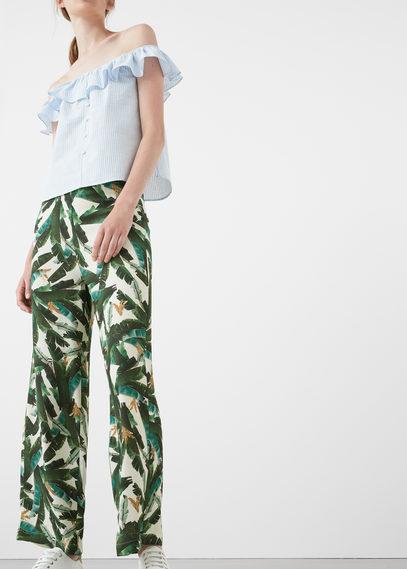Mango Mango Tropical Print Trousers