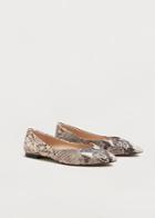 Violeta By Mango Violeta By Mango Snake-finish Flat Shoes