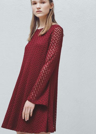 Mango Mango Zigzag Textured Dress