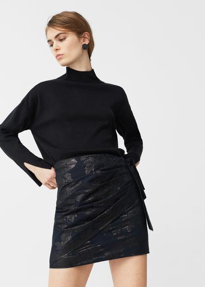 Mango Mango Draped Jacquard Skirt