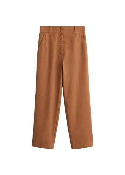 Mango Mango Buttoned Soft Fabric Trousers
