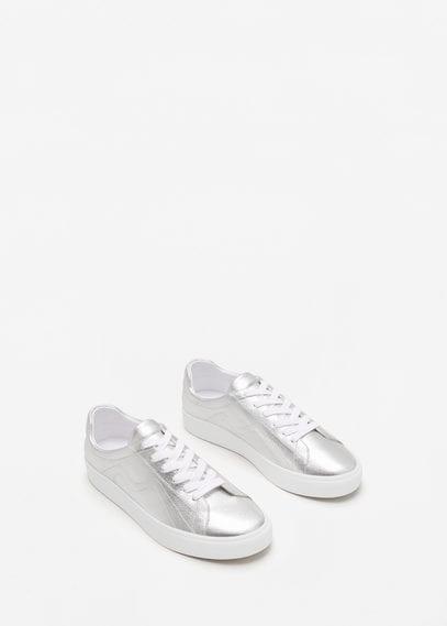 Mango Mango Metallic Lace-up Sneakers