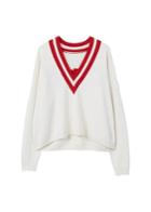 Mango Mango Constrating V-neck Sweater